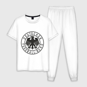 Мужская пижама хлопок с принтом Германия в Белгороде, 100% хлопок | брюки и футболка прямого кроя, без карманов, на брюках мягкая резинка на поясе и по низу штанин
 | Тематика изображения на принте: германский футбольный клуб | дойч футбол | фк