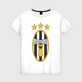 Женская футболка хлопок с принтом Juventus в Белгороде, 100% хлопок | прямой крой, круглый вырез горловины, длина до линии бедер, слегка спущенное плечо | 
