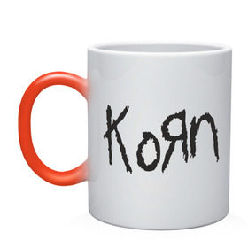 Кружка хамелеон с принтом Korn в Белгороде, керамика | меняет цвет при нагревании, емкость 330 мл | korn | группы | корн | метал | музыка | рок
