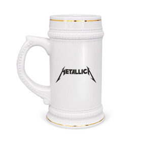 Кружка пивная с принтом Metallica в Белгороде,  керамика (Материал выдерживает высокую температуру, стоит избегать резкого перепада температур) |  объем 630 мл | металлика