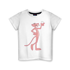 Детская футболка хлопок с принтом PinkPanther в Белгороде, 100% хлопок | круглый вырез горловины, полуприлегающий силуэт, длина до линии бедер | pink panther | розовая пантера