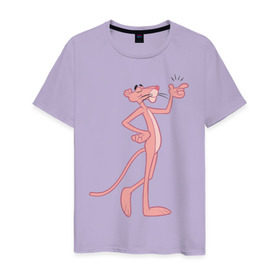Мужская футболка хлопок с принтом PinkPanther в Белгороде, 100% хлопок | прямой крой, круглый вырез горловины, длина до линии бедер, слегка спущенное плечо. | pink panther | розовая пантера