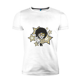 Мужская футболка премиум с принтом Disco Star в Белгороде, 92% хлопок, 8% лайкра | приталенный силуэт, круглый вырез ворота, длина до линии бедра, короткий рукав | disco | star | диско | дискотека 80 хстар | музыка