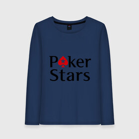 Женский лонгслив хлопок с принтом Poker Stars в Белгороде, 100% хлопок |  | pokerstars