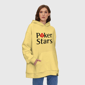 Худи SuperOversize хлопок с принтом Poker Stars в Белгороде, 70% хлопок, 30% полиэстер, мягкий начес внутри | карман-кенгуру, эластичная резинка на манжетах и по нижней кромке, двухслойный капюшон
 | pokerstars