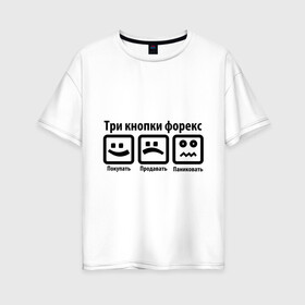 Женская футболка хлопок Oversize с принтом Три кнопки Forex в Белгороде, 100% хлопок | свободный крой, круглый ворот, спущенный рукав, длина до линии бедер
 | forex | акции | биржа | паника | паниковать | покупать | продавать | торги | три кнопки | форекс | ценные бумаги