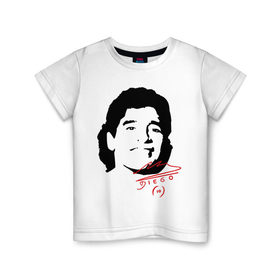 Детская футболка хлопок с принтом Diego Maradona в Белгороде, 100% хлопок | круглый вырез горловины, полуприлегающий силуэт, длина до линии бедер | diego maradona | footballplayer | аргентина | диего марадона | сборная аргентины