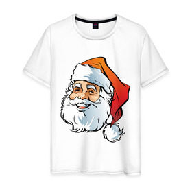 Мужская футболка хлопок с принтом Дед Мороз в Белгороде, 100% хлопок | прямой крой, круглый вырез горловины, длина до линии бедер, слегка спущенное плечо. | дед | дед  отморозок | дед мороз | нг | новый год | отморозок
