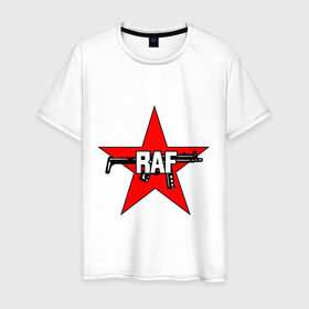 Мужская футболка хлопок с принтом Фракция Красной Армии в Белгороде, 100% хлопок | прямой крой, круглый вырез горловины, длина до линии бедер, слегка спущенное плечо. | raf | армии | армия | красная армия | красная звезда | красной | партизаны | террористы | фракция