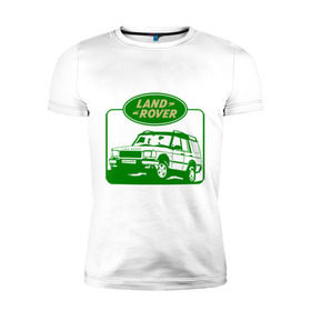 Мужская футболка премиум с принтом Land Rover в Белгороде, 92% хлопок, 8% лайкра | приталенный силуэт, круглый вырез ворота, длина до линии бедра, короткий рукав | auto | land rover | rover | авто | автобренды | автобрэнды | автомобиль | автомобильные | лэнд ровер | тачки