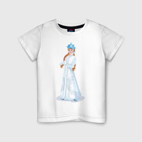 Детская футболка хлопок с принтом Снегурочка с кокардой в Белгороде, 100% хлопок | круглый вырез горловины, полуприлегающий силуэт, длина до линии бедер | нг | новый год | снегурка | снегурочка