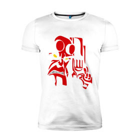 Мужская футболка премиум с принтом Хеллбой (2) в Белгороде, 92% хлопок, 8% лайкра | приталенный силуэт, круглый вырез ворота, длина до линии бедра, короткий рукав | Тематика изображения на принте: hellboy | хелбой | хеллбой