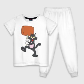Детская пижама хлопок с принтом Itchy в Белгороде, 100% хлопок |  брюки и футболка прямого кроя, без карманов, на брюках мягкая резинка на поясе и по низу штанин
 | simpsons | симпсоны | симсоны