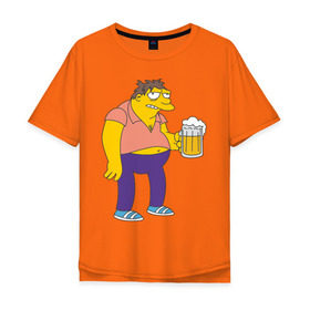 Мужская футболка хлопок Oversize с принтом Barney Gumble в Белгороде, 100% хлопок | свободный крой, круглый ворот, “спинка” длиннее передней части | simpsons | барни | симпсоны | симсоны