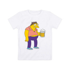 Детская футболка хлопок с принтом Barney Gumble в Белгороде, 100% хлопок | круглый вырез горловины, полуприлегающий силуэт, длина до линии бедер | simpsons | барни | симпсоны | симсоны
