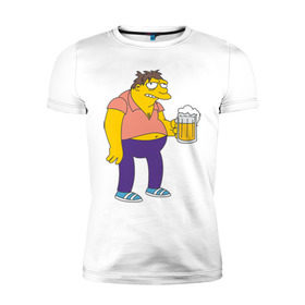 Мужская футболка премиум с принтом Barney Gumble в Белгороде, 92% хлопок, 8% лайкра | приталенный силуэт, круглый вырез ворота, длина до линии бедра, короткий рукав | simpsons | барни | симпсоны | симсоны