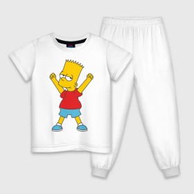 Детская пижама хлопок с принтом Bart Simpson (2) в Белгороде, 100% хлопок |  брюки и футболка прямого кроя, без карманов, на брюках мягкая резинка на поясе и по низу штанин
 | Тематика изображения на принте: simpsons | барт | барт симпсон | симсоны | симспоны