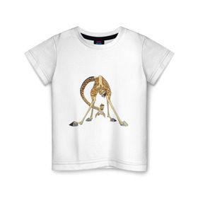 Детская футболка хлопок с принтом Мадагаскар (3) в Белгороде, 100% хлопок | круглый вырез горловины, полуприлегающий силуэт, длина до линии бедер | Тематика изображения на принте: madagascar | жираф | мадагаскар