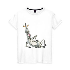 Женская футболка хлопок с принтом Мадагаскар (4) в Белгороде, 100% хлопок | прямой крой, круглый вырез горловины, длина до линии бедер, слегка спущенное плечо | madagascar | зебра | мадагаскар