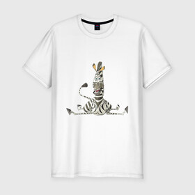 Мужская футболка премиум с принтом Мадагаскар (5) в Белгороде, 92% хлопок, 8% лайкра | приталенный силуэт, круглый вырез ворота, длина до линии бедра, короткий рукав | madagascar | зебра | мадагаскар