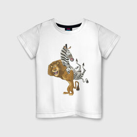 Детская футболка хлопок с принтом Мадагаскар (7) в Белгороде, 100% хлопок | круглый вырез горловины, полуприлегающий силуэт, длина до линии бедер | madagascar | мадагаскар