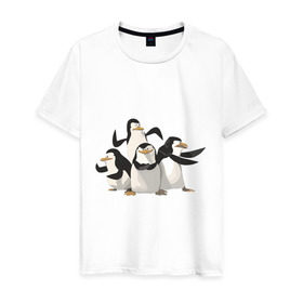 Мужская футболка хлопок с принтом Мадагаскар (8) в Белгороде, 100% хлопок | прямой крой, круглый вырез горловины, длина до линии бедер, слегка спущенное плечо. | madagascar | мадагаскар | пингвины