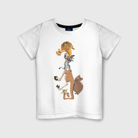 Детская футболка хлопок с принтом Мадагаскар (9) в Белгороде, 100% хлопок | круглый вырез горловины, полуприлегающий силуэт, длина до линии бедер | madagascar | мадагаскар