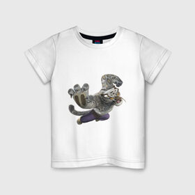 Детская футболка хлопок с принтом Кунг фу Панда (4) в Белгороде, 100% хлопок | круглый вырез горловины, полуприлегающий силуэт, длина до линии бедер | kung fu panda | panda | кунг фу | кунг фу панда