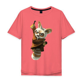 Мужская футболка хлопок Oversize с принтом Кунг фу Панда (11) в Белгороде, 100% хлопок | свободный крой, круглый ворот, “спинка” длиннее передней части | kung fu panda | panda | кунг фу | кунг фу панда