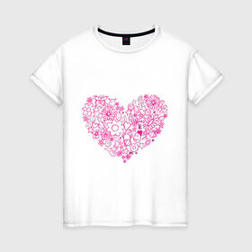 Женская футболка хлопок с принтом Heart(4) в Белгороде, 100% хлопок | прямой крой, круглый вырез горловины, длина до линии бедер, слегка спущенное плечо | 