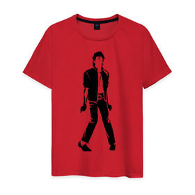Мужская футболка хлопок с принтом Майкл Джексон (9) в Белгороде, 100% хлопок | прямой крой, круглый вырез горловины, длина до линии бедер, слегка спущенное плечо. | michael jackson | зщз | король | майкл джексон | поп