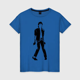 Женская футболка хлопок с принтом Майкл Джексон (9) в Белгороде, 100% хлопок | прямой крой, круглый вырез горловины, длина до линии бедер, слегка спущенное плечо | michael jackson | зщз | король | майкл джексон | поп