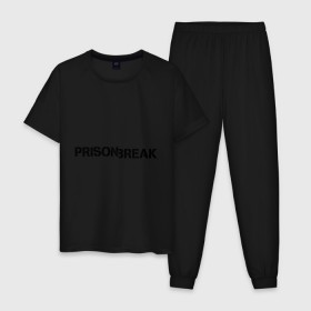 Мужская пижама хлопок с принтом Prison Break в Белгороде, 100% хлопок | брюки и футболка прямого кроя, без карманов, на брюках мягкая резинка на поясе и по низу штанин
 | prison break | побег