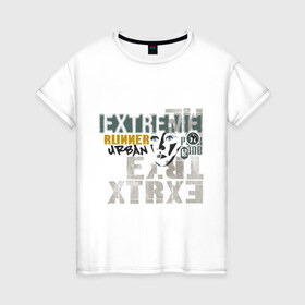 Женская футболка хлопок с принтом Extreme Urban в Белгороде, 100% хлопок | прямой крой, круглый вырез горловины, длина до линии бедер, слегка спущенное плечо | 