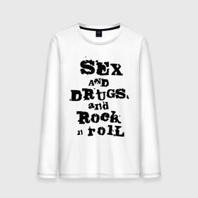 Мужской лонгслив хлопок с принтом Sex and drugs and rock n roll (2) в Белгороде, 100% хлопок |  | drugs | rock | rocknroll | рок | рок н ролл | рокролл