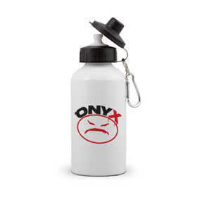 Бутылка спортивная с принтом Onyx в Белгороде, металл | емкость — 500 мл, в комплекте две пластиковые крышки и карабин для крепления | gangsta | hip hop | hop | оникс | хоп