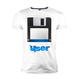 Мужская футболка премиум с принтом Floppy Disk в Белгороде, 92% хлопок, 8% лайкра | приталенный силуэт, круглый вырез ворота, длина до линии бедра, короткий рукав | 