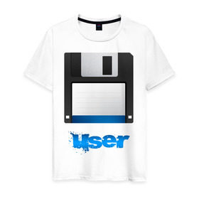 Мужская футболка хлопок с принтом Floppy Disk в Белгороде, 100% хлопок | прямой крой, круглый вырез горловины, длина до линии бедер, слегка спущенное плечо. | 