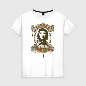 Женская футболка хлопок с принтом Che Guevara в Белгороде, 100% хлопок | прямой крой, круглый вырез горловины, длина до линии бедер, слегка спущенное плечо | 