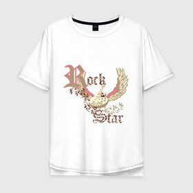 Мужская футболка хлопок Oversize с принтом RockStar(2) в Белгороде, 100% хлопок | свободный крой, круглый ворот, “спинка” длиннее передней части | 