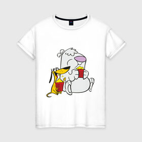 Женская футболка хлопок с принтом Stupid Dog в Белгороде, 100% хлопок | прямой крой, круглый вырез горловины, длина до линии бедер, слегка спущенное плечо | stupid dog | глупый пес