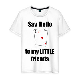 Мужская футболка хлопок с принтом Маленькие друзья в Белгороде, 100% хлопок | прямой крой, круглый вырез горловины, длина до линии бедер, слегка спущенное плечо. | aces | poker | два туза | карточные игры | пара | покер | туз | тузы