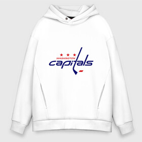 Мужское худи Oversize хлопок с принтом Washington Capitals в Белгороде, френч-терри — 70% хлопок, 30% полиэстер. Мягкий теплый начес внутри —100% хлопок | боковые карманы, эластичные манжеты и нижняя кромка, капюшон на магнитной кнопке | washington capitals | вашингтон капиталс | лига | нхл | хокей | хоккей