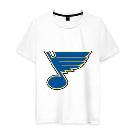 Мужская футболка хлопок с принтом St Louis Blues в Белгороде, 100% хлопок | прямой крой, круглый вырез горловины, длина до линии бедер, слегка спущенное плечо. | nhl | st louis blues | нхл | хоккей | хоккейная лига