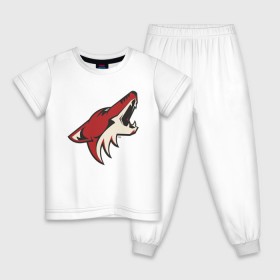Детская пижама хлопок с принтом Phoenix Coyotes в Белгороде, 100% хлопок |  брюки и футболка прямого кроя, без карманов, на брюках мягкая резинка на поясе и по низу штанин
 | nhl | phoenix coyotes | нхл | хоккей | хоккейная лига