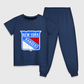 Детская пижама хлопок с принтом New York Rangers в Белгороде, 100% хлопок |  брюки и футболка прямого кроя, без карманов, на брюках мягкая резинка на поясе и по низу штанин
 | Тематика изображения на принте: new york rangers | nhl | национальная хоккейная лига | нью йорк рейнджерс | хоккей | хоккейная лига