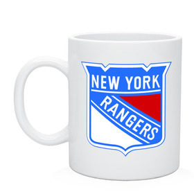 Кружка с принтом New York Rangers в Белгороде, керамика | объем — 330 мл, диаметр — 80 мм. Принт наносится на бока кружки, можно сделать два разных изображения | Тематика изображения на принте: new york rangers | nhl | национальная хоккейная лига | нью йорк рейнджерс | хоккей | хоккейная лига