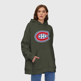 Худи SuperOversize хлопок с принтом Montreal Canadiens в Белгороде, 70% хлопок, 30% полиэстер, мягкий начес внутри | карман-кенгуру, эластичная резинка на манжетах и по нижней кромке, двухслойный капюшон
 | montreal canadiens | канадская хоккейная лига | монтреал | нхл | хокей | хоккей