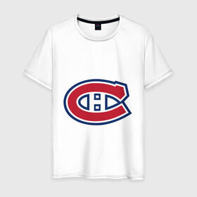 Мужская футболка хлопок с принтом Montreal Canadiens в Белгороде, 100% хлопок | прямой крой, круглый вырез горловины, длина до линии бедер, слегка спущенное плечо. | Тематика изображения на принте: montreal canadiens | канадская хоккейная лига | монтреал | нхл | хокей | хоккей