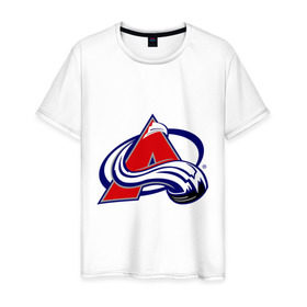 Мужская футболка хлопок с принтом Colorado Avelanche в Белгороде, 100% хлопок | прямой крой, круглый вырез горловины, длина до линии бедер, слегка спущенное плечо. | colorado avelanche | hockey | nhl | коларадо | национальная лига | нхл | хокей | хоккей